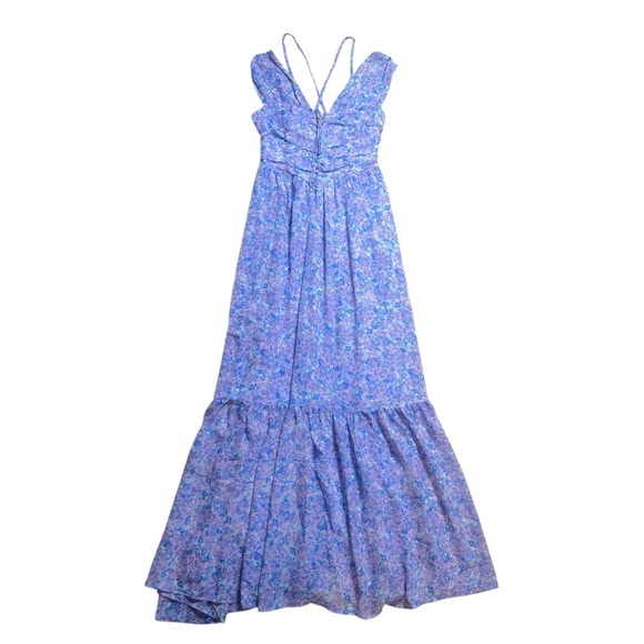 For Love & Lemons Purple Floral Mindy Maxi Dress Womens US S - Picture 2 of 8